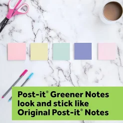 Post-it® Greener 100% Recycled Paper Notes, 4 x 6 in, 5 Lined Sticky Note Pads, 100 Sheets/Pad, School Supplies and Office Products, Sweet Sprinkles