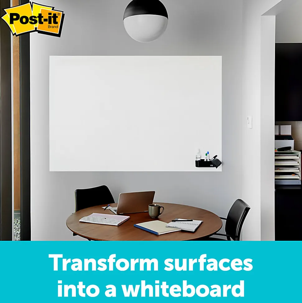 Post it® Non-Magnetic Dry-Erase Whiteboard Surface, 48" x 72", White