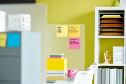 Post-it Note Dispensers, 4 in x 4 in, 1 Dispenser, 1 Pad, 90 Sheets/Pad, Clean Removal, Canary Yellow, Lined