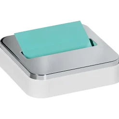 Post-it® Note Dispenser, 3 x 3 in, 1 Dispenser, 1 Pad, 45 Sheets/Pad, White Base Steel Top, Sticky Notes Holder for Desk, Classroom or Office Supplies