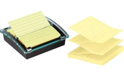 Post-it® Note Dispenser, 4 x 4 in, 1 Dispenser, 3 Pads, 90 Sheets/Pad, Black Base Clear Top, Sticky Notes Holder for Desk or Classroom