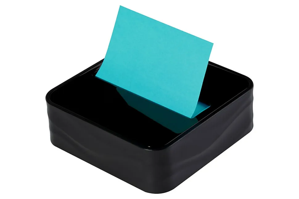 Post-it® Note Dispenser, 3 x 3 in, 1 Dispenser, 1 Pad, 45 Sheets/Pad, Black Dispenser, Sticky Notes Holder for Desk, Classroom or Office Supplies