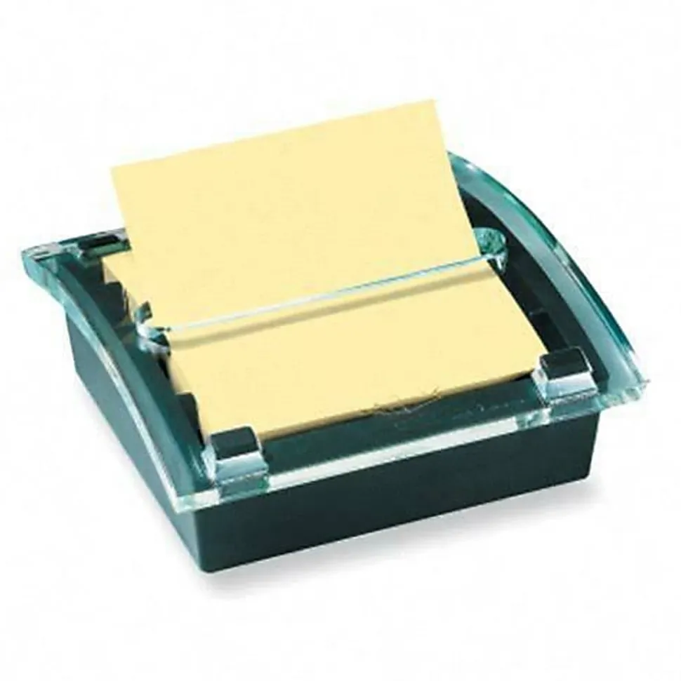 Post-it® Note Dispenser, 3 x 3 in, 1 Dispenser, 1 Pad, 45 Sheets/Pad, Black Base Clear Top, Sticky Notes Holder for Desk, Classroom or Office Supplies
