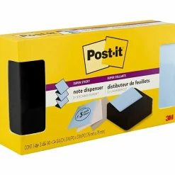 Post-it® Note Dispenser, 3 x 3 in, 1 Dispenser, 3 Pad, 90 Sheets/Pad, Black Wave Dispenser, Sticky Notes Holder for Desk, Classroom or Office Supplies