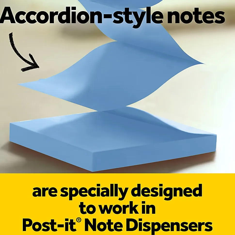 Post-it® Note Dispenser, 3 x 3 in, 1 Dispenser, 3 Pad, 90 Sheets/Pad, Black Wave Dispenser, Sticky Notes Holder for Desk, Classroom or Office Supplies
