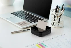 Post-it® Note Dispenser, 3 x 3 in, 1 Dispenser, 3 Pad, 90 Sheets/Pad, Black Wave Dispenser, Sticky Notes Holder for Desk, Classroom or Office Supplies