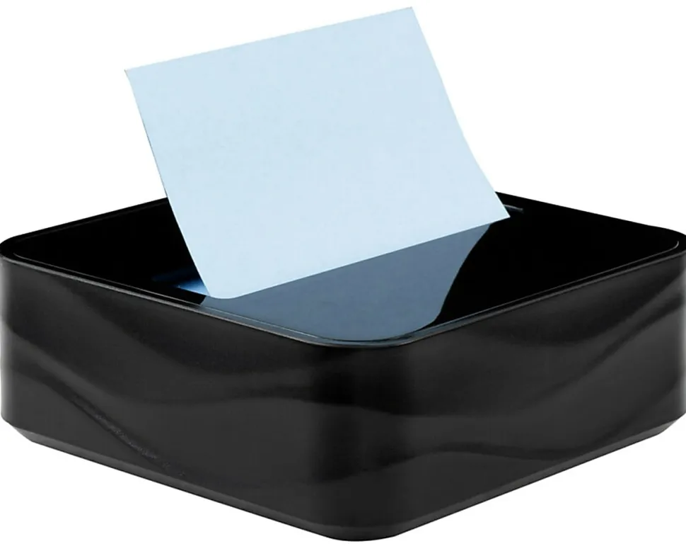 Post-it® Note Dispenser, 3 x 3 in, 1 Dispenser, 3 Pad, 90 Sheets/Pad, Black Wave Dispenser, Sticky Notes Holder for Desk, Classroom or Office Supplies