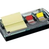 Post-it® Notes and Flag Dispenser, 1 Dispenser, 1 Pad, 90 Sheets/Pad, Black Base with Clear Top, 2 Flag Dispensers, 50 Flags/Dispenser, Clean Removal