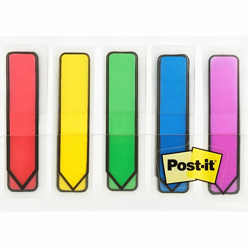 Post-it® Notes Arrow Flags, 1-3/4" x 1/2", Assorted Primary Colors, Pack Of 100 Flags