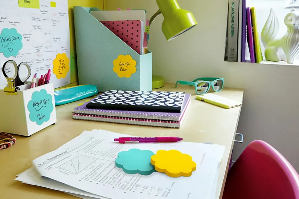 Post-it® Notes, Designer Memo Cube, 3" x 3", Yellow/Blue, 75 Sheets Per Pad, Pack of 2 Pads