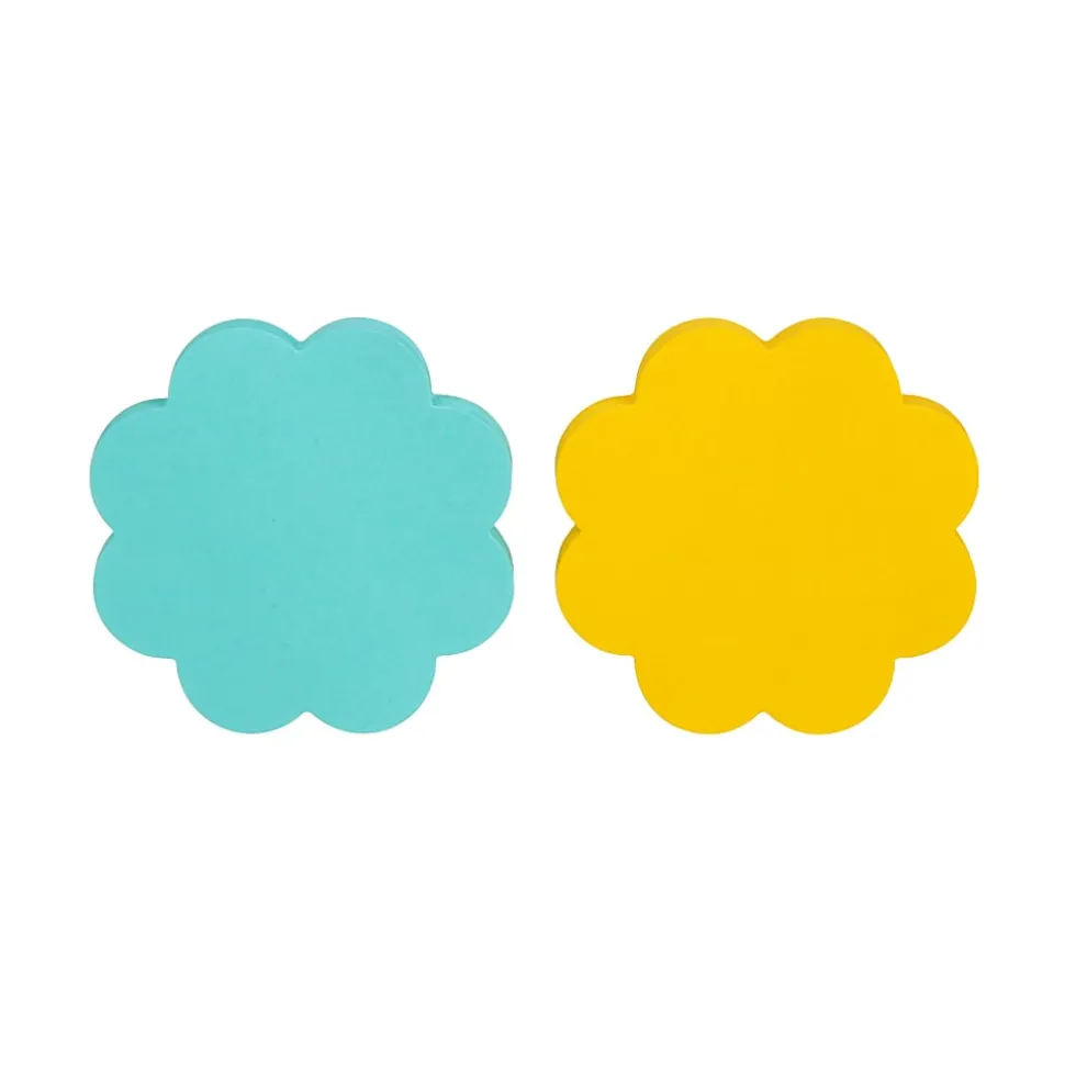 Post-it® Notes, Designer Memo Cube, 3" x 3", Yellow/Blue, 75 Sheets Per Pad, Pack of 2 Pads