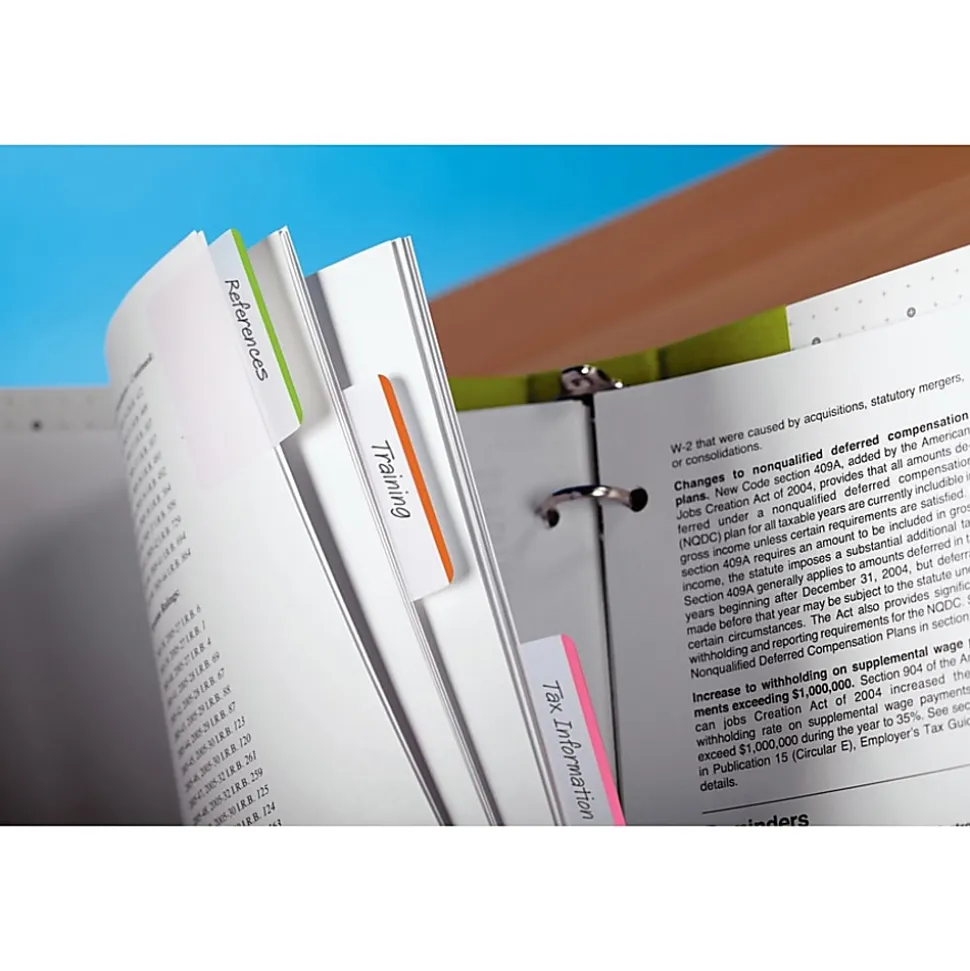 Post-it® Notes Durable Filing Tabs, 1" And 2" Tabs, Assorted Colors (686VAD1), Pack Of 7 Pads