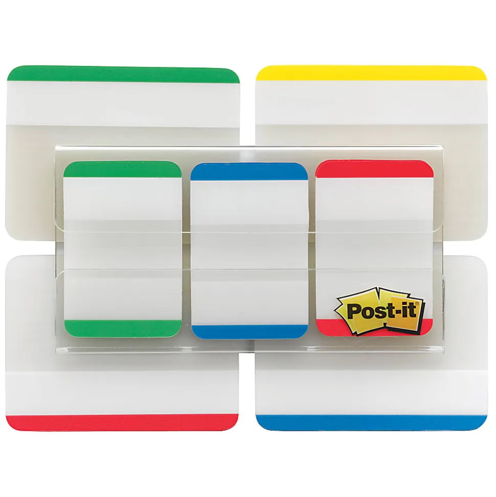 Post-it® Notes Durable Filing Tabs, 1" And 2" Tabs, Assorted Colors (686VAD1), Pack Of 7 Pads