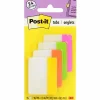 Post-it® Notes Durable Filing Tabs, 2" x 1-1/2", Assorted Colors, 6 Flags Per Pad, Pack Of 4 Pads