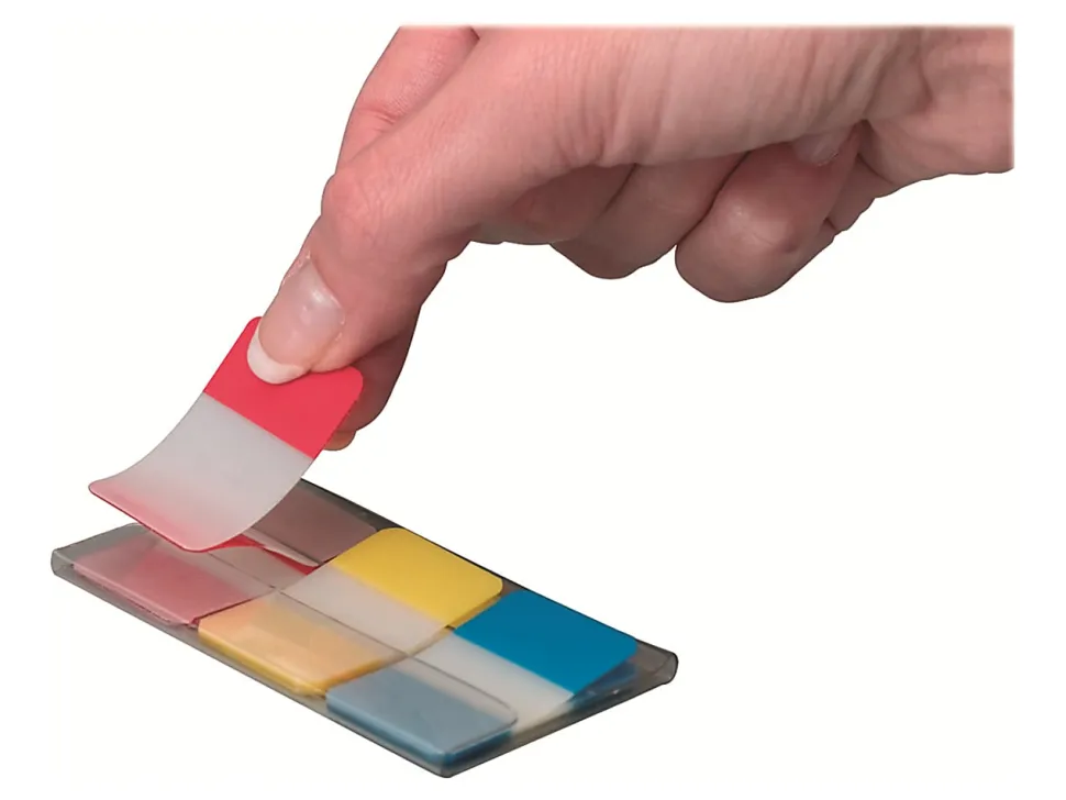 Post-it® Notes Durable Filing Tabs, 1" x 1-1/2", Blue/Red/Yellow, 22 Flags Per Pad, Pack Of 3 Pads