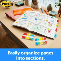 Post-it® Notes Durable Filing Tabs, 1", Assorted Colors, 25 Flags Per Pad, Pack of 4