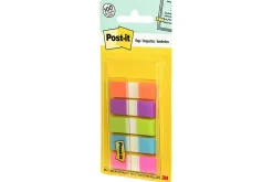 Post-it® Notes Flags, 1/2" x 1-7/10", Assorted Bright Colors, 20 Flags Per Pad, Pack Of 5 Pads
