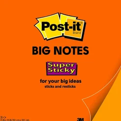 Post-it® Notes Super Sticky Big Notes, 30 Sheets, 15" x 15", Neon Orange