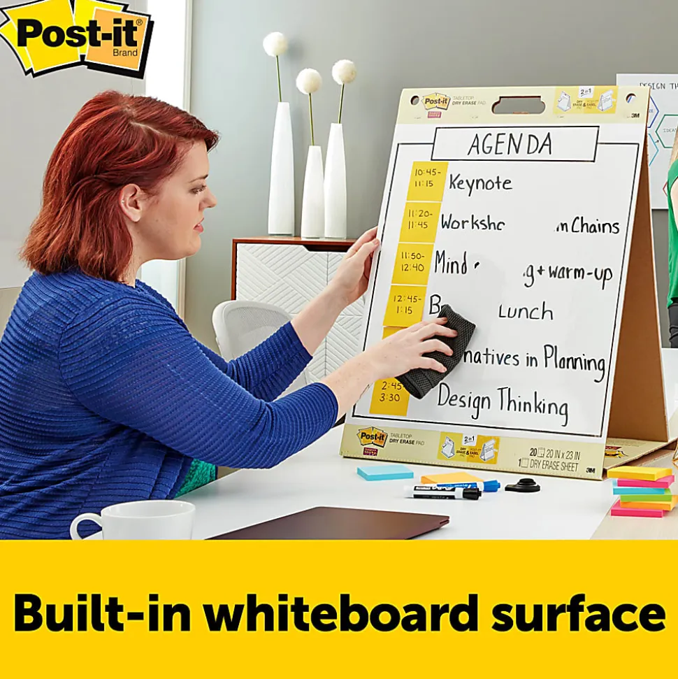 Post-it® Notes Super Sticky Dry Erase Easel Pad, 20 in x 23 in, 1 Pad, 20 Sheets/Pad, Great for Virtual Teachers and Students, White