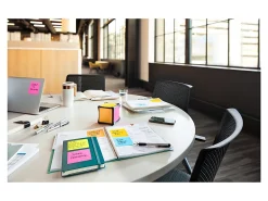 Post-it® Notes Super Sticky Full Adhesive Notes, 3" x 3", Energy Boost Colors, 30 Sheets Per Pad, Pack Of 6 Pads