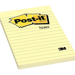 Post itĀ® Notes, 1200 Total Notes, Pack Of 12 Pads, 4" x 6", Canary Yellow, Lined, 100 Notes Per Pad