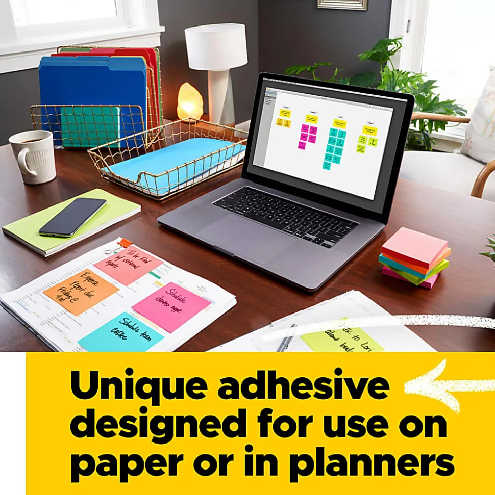 Post it Notes, 500 Total Notes, Pack Of 5 Pads, 4 in x 6 in, Lined, Poptimistic Collection, 100 Notes Per Pad