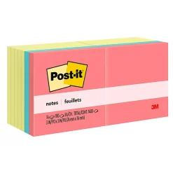 Post-it® Notes Value Pack, 3 in x 3 in, 14 Pads, 100 Sheets/Pad, Clean Removal, Canary Yellow and Poptimistic Collection
