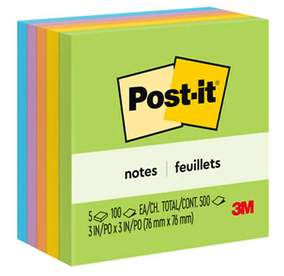 Post-it® Notes, 3" x 3", Floral Fantasy Collection, 100 Sheets, Pack Of 5 Pads