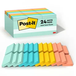 Post-it® Notes, 1.38 x 1.88 in, 24 Bulk Mini Sticky Note Pads, 100 Sheets/Pad, School Supplies and Office Products, Beachside Café
