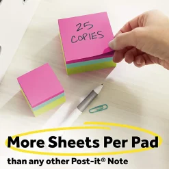 Post-it® Notes, 3 x 3 in, 1 Cube Shaped Sticky Notes Pad, 400 Sheets/Pad, School Supplies and O?ce Supplies, Poptimistic