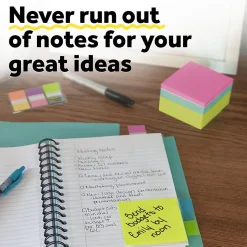 Post-it® Notes, 3 x 3 in, 1 Cube Shaped Sticky Notes Pad, 400 Sheets/Pad, School Supplies and O?ce Supplies, Poptimistic