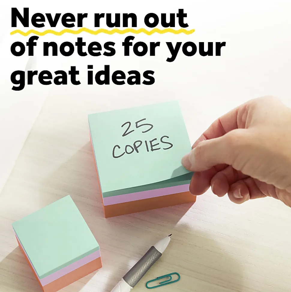 Post-it® Notes, 3 x 3 in, 1 Cube Sticky Notes Pad, 400 Sheets/Pad, School Supplies and O?ce Supplies, Assorted Pastel Colors