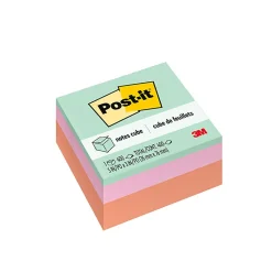 Post-it® Notes, 3 x 3 in, 1 Cube Sticky Notes Pad, 400 Sheets/Pad, School Supplies and O?ce Supplies, Assorted Pastel Colors