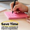 Post-it® Notes, 3 x 3 in, 2 Lined Sticky Note Pads, 100 Sheets/Pad, Sticky Notes for Vertical Surfaces, Monitors and Walls, Canary Yellow