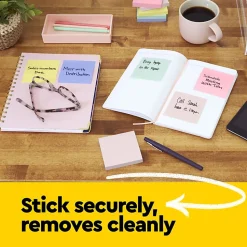 Post-it® Notes, 3 x 3 in, 2 Lined Sticky Note Pads, 100 Sheets/Pad, Sticky Notes for Vertical Surfaces, Monitors and Walls, Canary Yellow