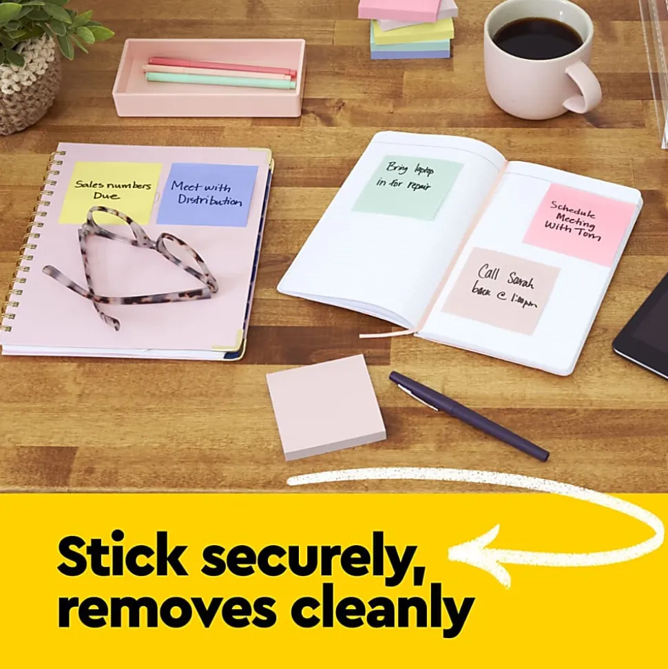 Post-it® Notes, 3 x 3 in, 12 Lined Sticky Note Pads, 100 Sheets/Pad, School Supplies and Office Products, The Iconic Canary Yellow Note