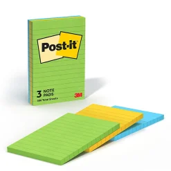Post-it® Notes, 4 x 6 in, 3 Lined Sticky Note Pads, 3 Pads, 100 Sheets/Pad, School Supplies and Office Products, Floral Fantasy
