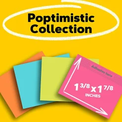 Post-it® Notes, 1.38 x 1.88 in, 12 Mini Sticky Note Pads, 100 Sheets/Pad, School Supplies and Office Products, Poptimistic
