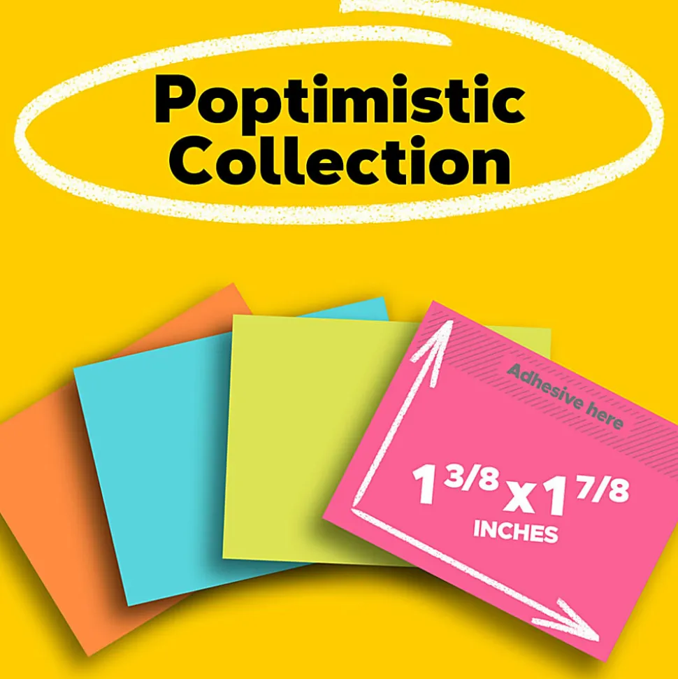 Post-it® Notes, 1.38 x 1.88 in, 12 Mini Sticky Note Pads, 100 Sheets/Pad, School Supplies and Office Products, Poptimistic