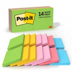 Post-it® Notes, 3 x 3 in, 14 Sticky Note Pads, 100 Sheets/Pad, School Supplies and Office Products, Floral Fantasy