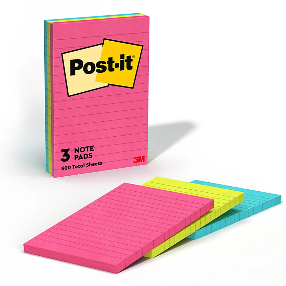 Post-it® Notes, 4 x 6 in, 3 Sticky Note Pads, 100 Sheets/Pad, School Supplies and Office Products, Poptimistic