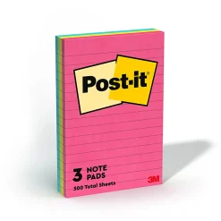 Post-it® Notes, 4 x 6 in, 3 Sticky Note Pads, 100 Sheets/Pad, School Supplies and Office Products, Poptimistic