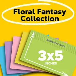 Post-it® Notes, 3 x 5 in, 5 Sticky Note Pads, 100 Sheets/Pad, School Supplies and Office Products, Floral Fantasy