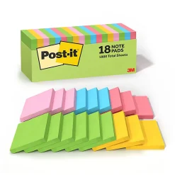 Post-it® Notes, 3 x 3 in, 18 Sticky Note Pads, 100 Sheets/Pad, School Supplies and Office Products, Floral Fantasy