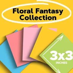 Post-it® Notes, 3 x 3 in, 18 Sticky Note Pads, 100 Sheets/Pad, School Supplies and Office Products, Floral Fantasy