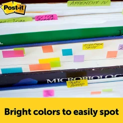 Post-it® Page Markers, .5 in. x 1.75 in., 10 Pads/50 Markers/Pad, Assorted Bright Colors, School Supplies for Students, Page Markers for Textbooks