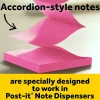 Post-it® Pop Up Notes Dispenser, 3 in x 3 in, 1 Dispenser, 2 Pads, 45 Sheets/Pad, Black Base Clear Top, Sticky Notes Holder for Desk or Classroom