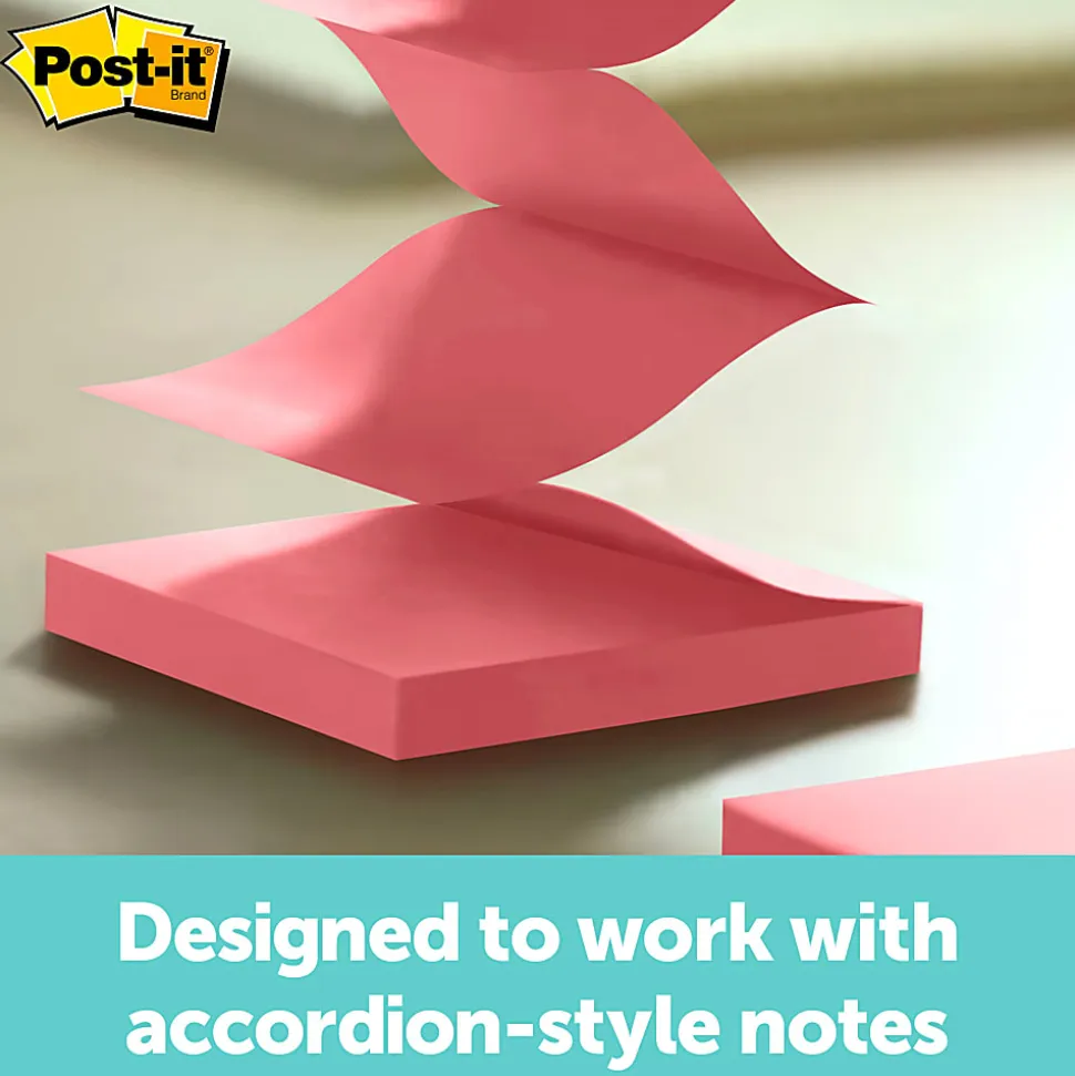 Post-it® Pop Up Notes Dispenser, 3 in x 3 in, 1 Dispenser, 2 Pads, 45 Sheets/Pad, Black Base Clear Top, Sticky Notes Holder for Desk or Classroom