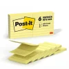 Post-it® Pop Up Notes, 3 x 3 in, 6 Lined Sticky Note Pads, 100 Sheets/Pad, Accordion Sticky Notes Works with Pop Up Dispenser, Canary Yellow