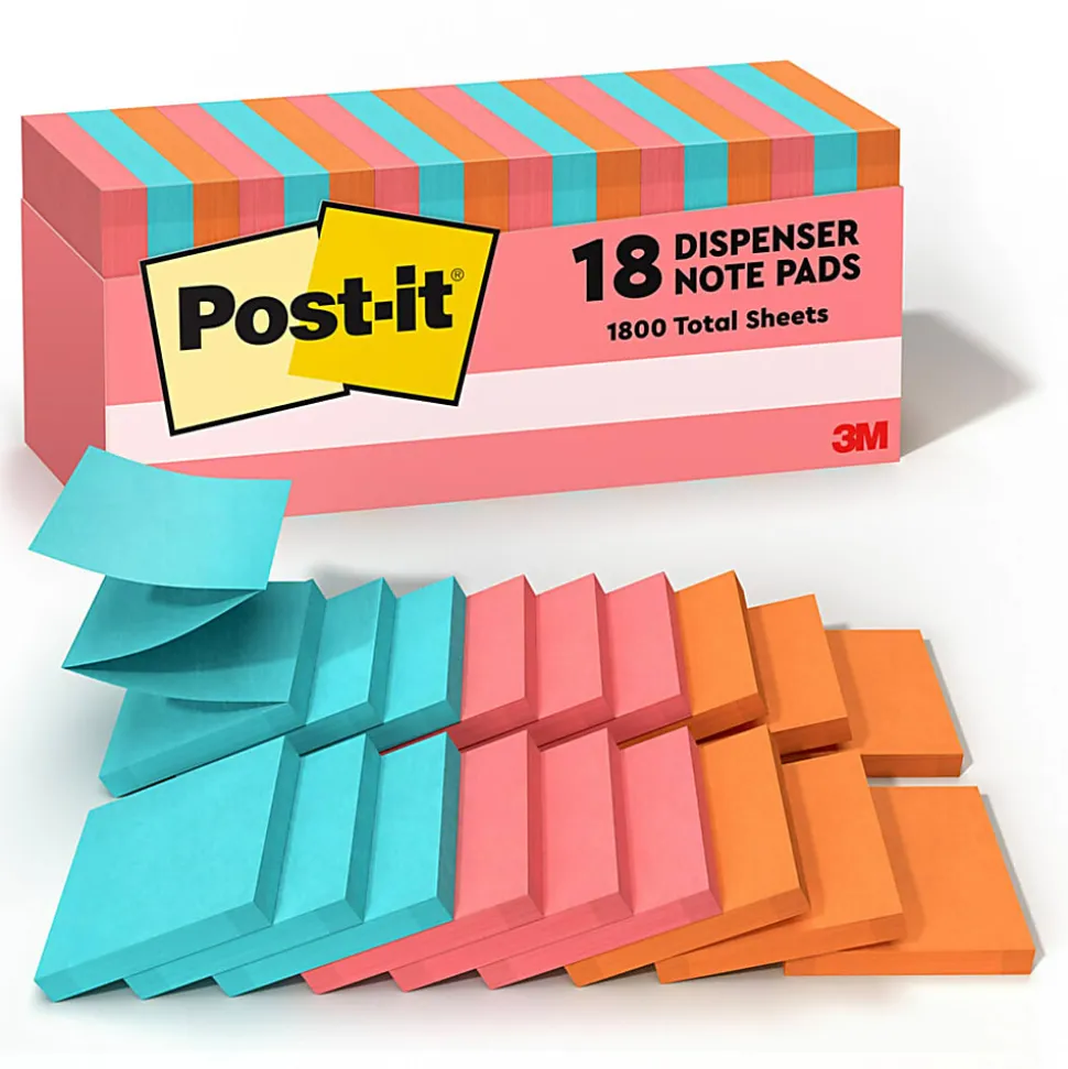 Post-it® Pop Up Notes, 3 x 3 in, 18 Sticky Note Pads, 100 Sheets/Pad, School Supplies and Office Products, Accordion Sticky Notes, Poptimistic